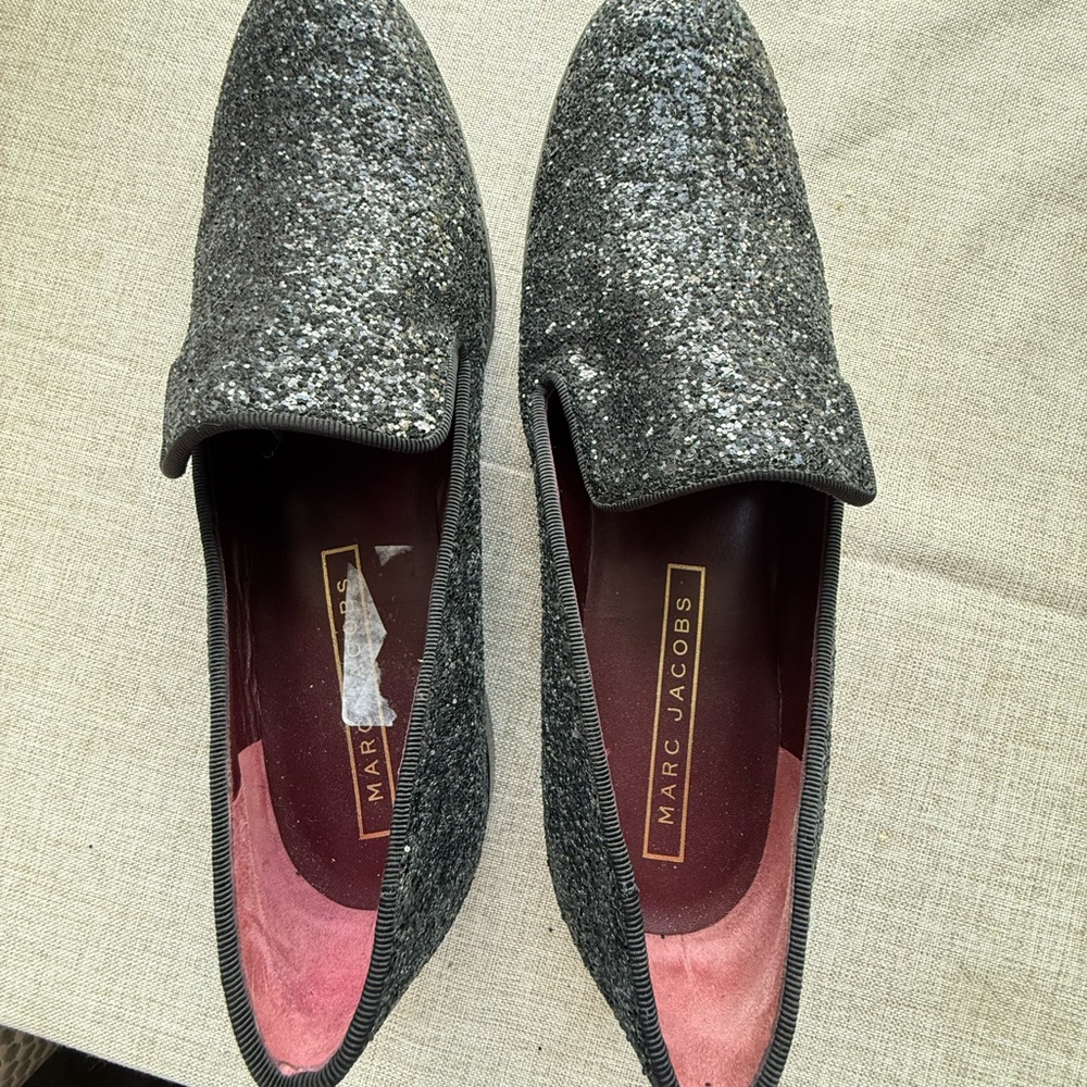Marc Jacobs Sparkling Black Loafers